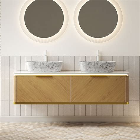 Boyel Living 60 Bathroom Vanity with Sinks Floating Plywood Cabinet 2 ...
