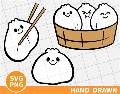 Buy Dumpling Digital Clipart, Xiao Long Bao Svg Png, Dumpling Svg Png ...
