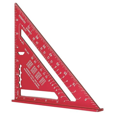 7 Inch Carpenter Square, Red Triangle Ruler, High Precision Aluminum ...