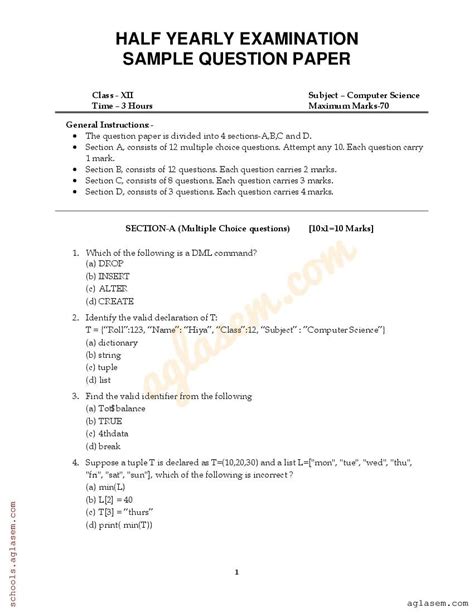 Image result for Computer Science Class 12 Sample Paper