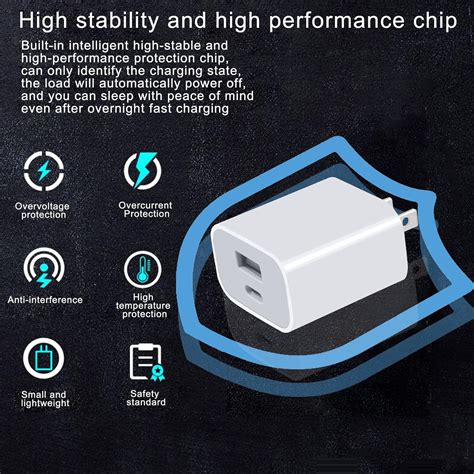 Buy Cell Phone USB C Wall Chargers - Dual Port Fast Charger Type C Wall ...