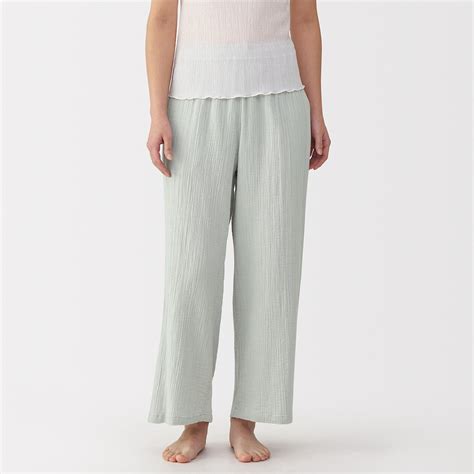 Ladies' Organic Cotton Crepe Gauze Long Pants | 無印良品 MUJI