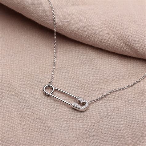 Safety Pin Necklace Safety Pin Pendant Silver Safety Pin - Etsy
