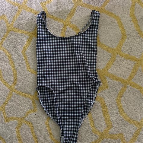 Adorable Lioness one piece gingham bathing suit size... - Depop