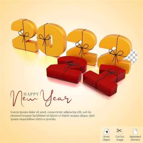 2022 czerwone pudełko na prezent na nowy rok z transformacją 2021 ...