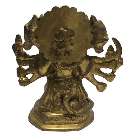 Panchamukha Anjaneya kneeling Brass 4.5 inch – Sri Prarthana