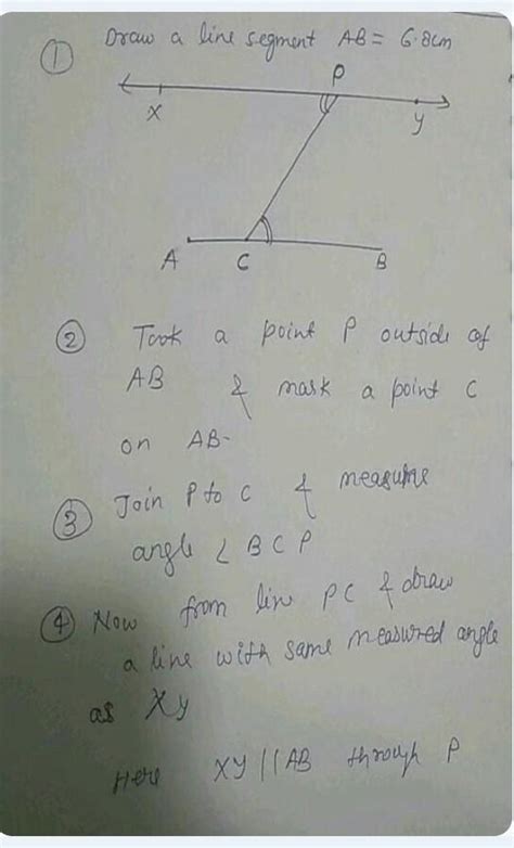 1. Draw a line segment AB = 4.2 cm. Take a point P outside AB. Draw ...
