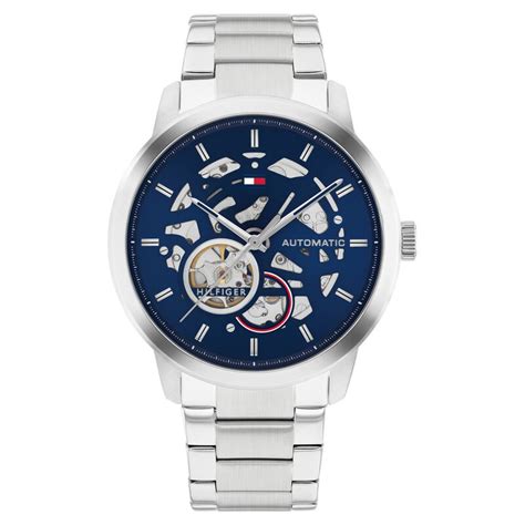 Buy Online Tommy Hilfiger Automatic Blue Dial Silver Color Stainless ...