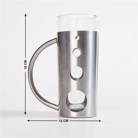 Buy Corsica Stainless Steel and Glass Beer Mug - 450ml from Corsica by ...