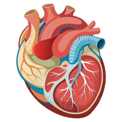 Human heart anatomy clipart vector art and illustration | Premium AI ...