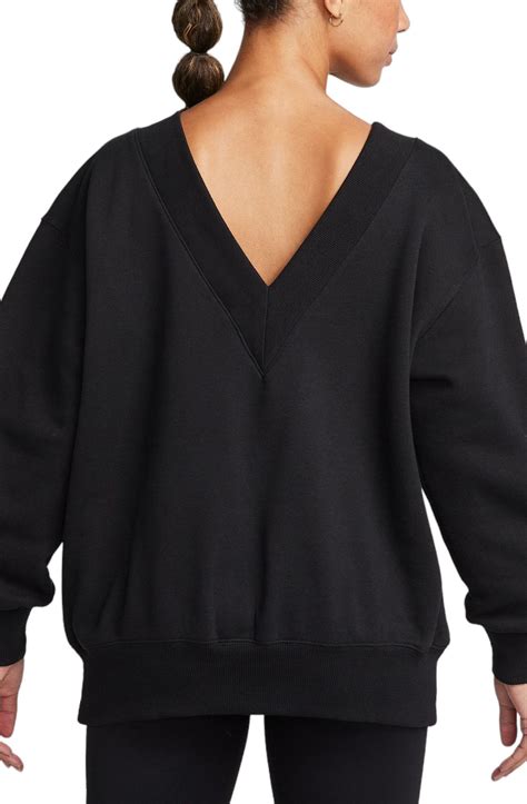 NIKE Oversized V-Neck Sweatshirt FB8317 010 - Shiekh