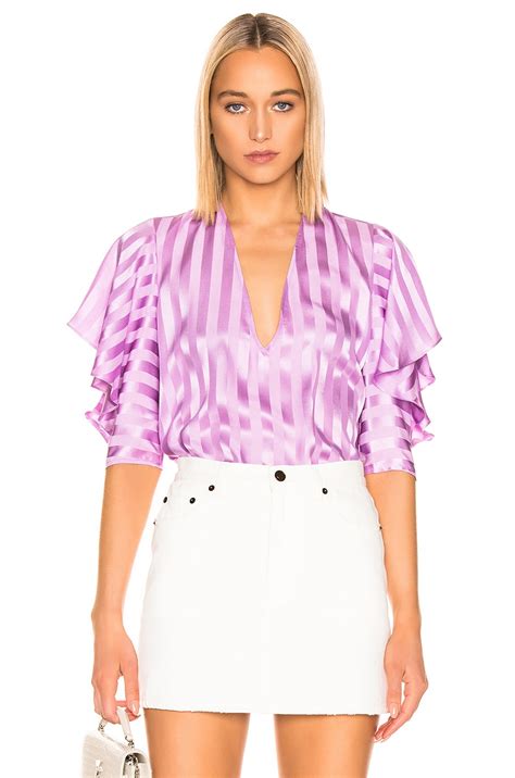 Michelle Mason Ruffle Sleeve Top in Lilac | FWRD