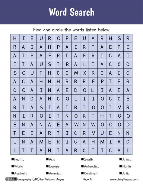 Image result for Geography Word Search Printable