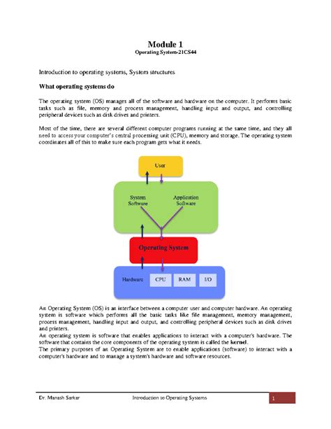OS M1 - Module 1 Operating System-21CS Introduction to operating ...