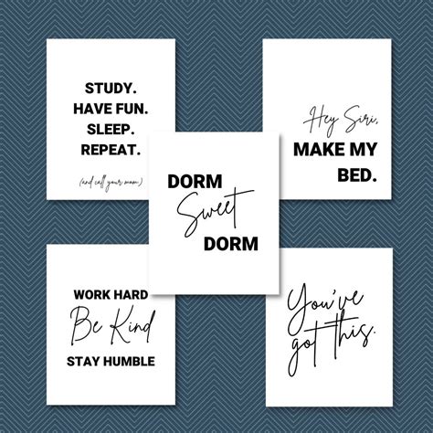 College Posters For Dorms, 8x10 Unframed Set of 4 Prints, Dorm ...