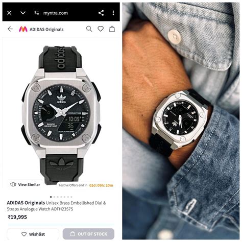 Analog And Digital Unisex Brass Embellished Dial & Straps Analogue ...