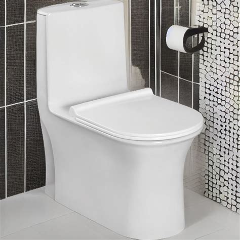 Hindware One-piece Western Commode for Bathroom, Floor Mount, FABIO, S ...