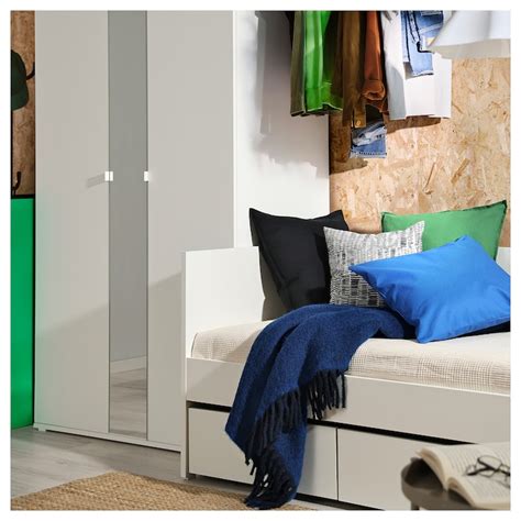 VIHALS day-bed with storage/1 mattress, white/Åfjäll firm, 80x200 cm ...