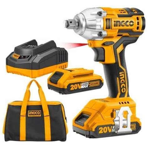 Ingco CIWLI2001 Lithium-Ion Impact Wrench Cordless Design Driver Kit ...