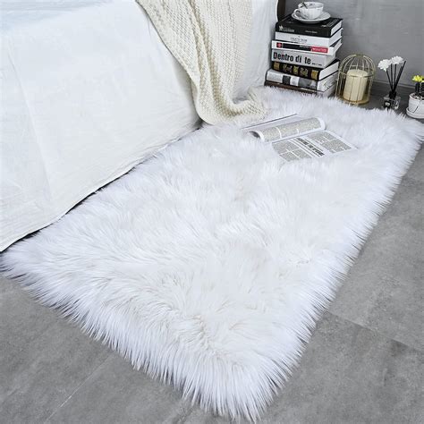 Buy Ashler faux fur rug, Fluffy Shaggy Area Rug Ultra Soft 2.2 x 4 Feet ...