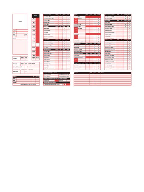 (Template) Cyberpunk RED Character Sheet | PDF
