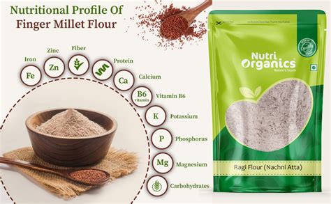 NutriOrganics Unpolished Ragi Flour, 1.5kg |100% Natural | Finger ...