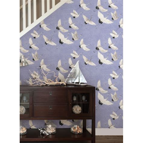 NuWallpaper 30.75-sq ft Blue Vinyl Birds Self-adhesive Peel and Stick ...