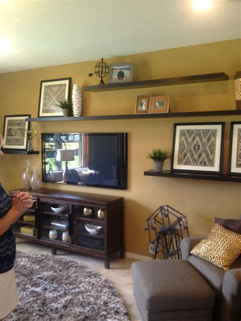 12 Adorable Floating Shelf Living Room Design on Budget That Make your ...