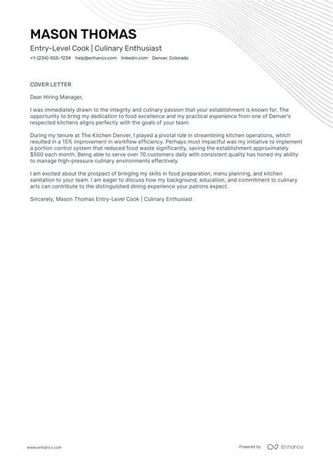 Cover Letter For Kitchen Kitchen Porter Cover Letter | Velvet Jobs