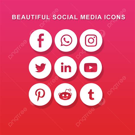 Beautiful Social Media Icons Pack Psd Icons, Social Icons, Icons Pack ...
