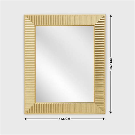 Buy Reflection Sparkle Gold Striped Frame Rectangular Wall Mirror from ...
