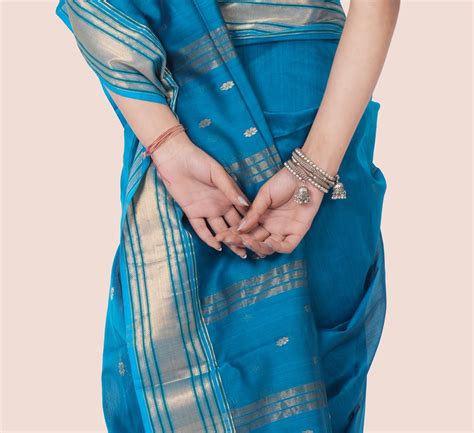 Blue Handwoven Silk Cotton Maheshwari Saree