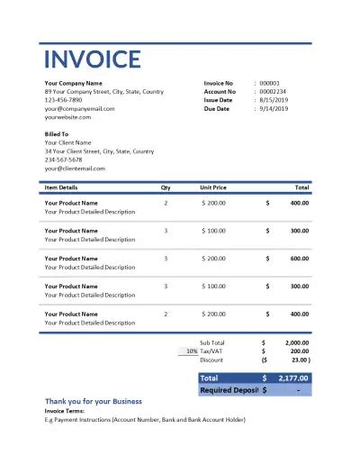 Image result for Invoice Field Example