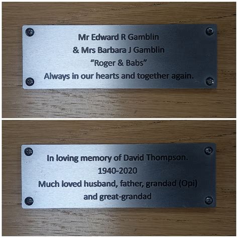 Memorial Plaque Ideas