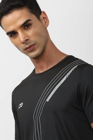 Buy Men Black Print Round Crew Neck Crew Neck T-shirt Online - 899802 ...