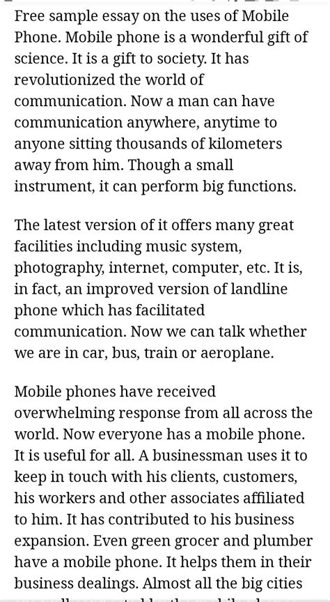 Mobile essay in 300 words - Brainly.in