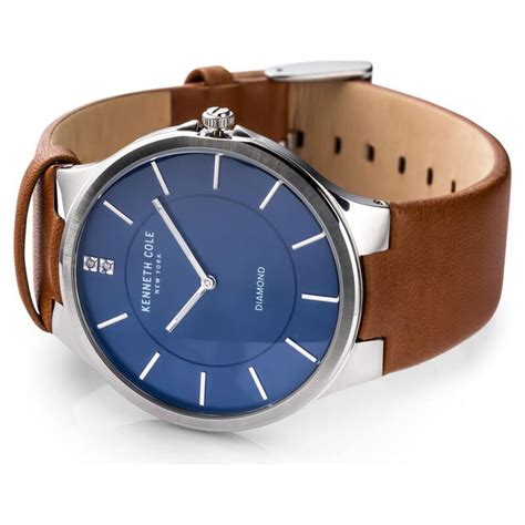 Buy Online Kenneth Cole Blue Dial Leather Strap Watch For Men ...
