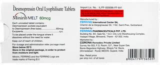 Minirin Melt 60 Mcg Tablet 10 - Uses, Side Effects, Dosage, Price ...