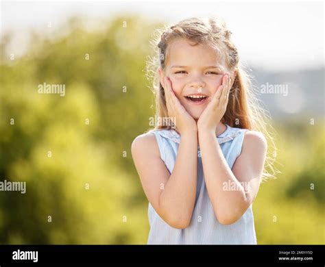 Who doesnt love surprises. a little girl looking surprised against in a ...