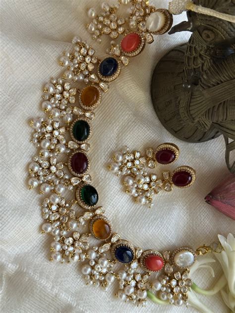 Navya Ratna - Handcrafted Necklace and Earrings – Kapaas Katha