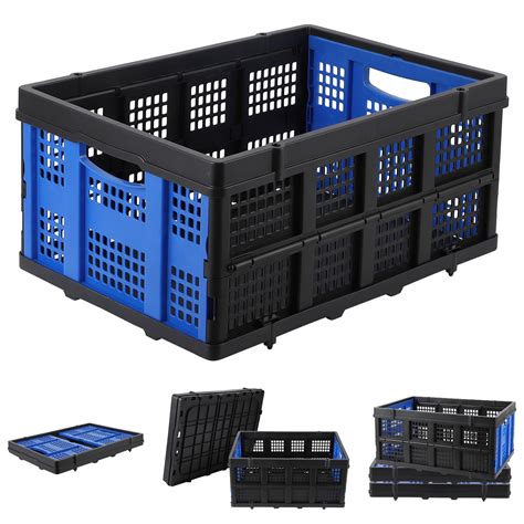 Kselythan Collapsible Plastic Crate, Foldable Storage Basket, Stackable ...