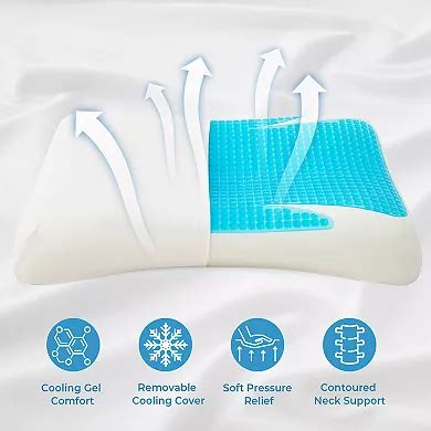 Unikome Cooling Gel Pillows Memory Foam Bed Pillow With Two-sided ...