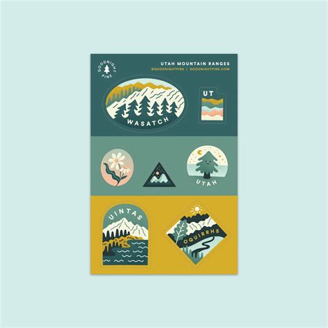 Wholesale Utah Mountain Ranges Sticker Sheet for your store - Faire