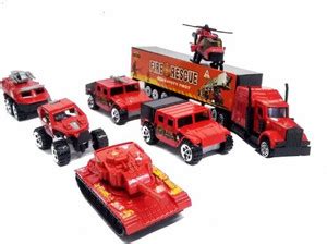 PINQUE Push Pull Toys Mini Die Cast Metal 7 Pcs Vehicle Trucks Toys ...