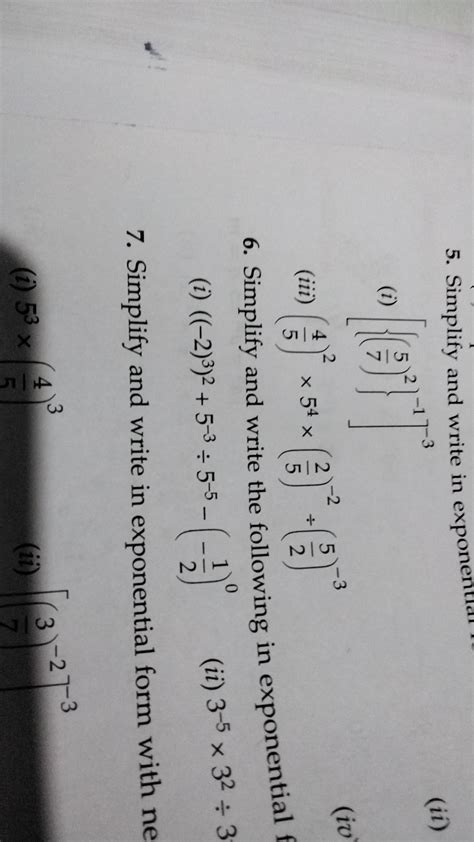 Simplify and write the following in exponential form - Brainly.in