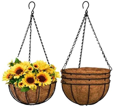Hanging Planters Basket, 3 Packs 10 Inch Metal Hanging Planter Baskets ...