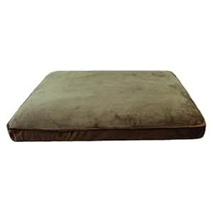 PAWPOURRI Brown Flannel Rectangle Dog Bed for Small Dogs | Soft Sherpa ...