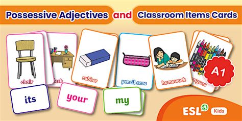 ESL Possessive Adjectives Cards for Kids