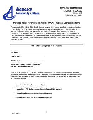 DACA Business Sponsorship Form - Alamance Community College ...