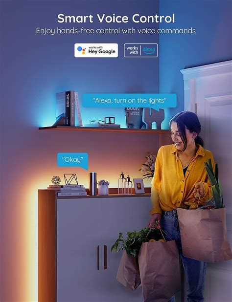 Buy Govee Smart LED Strip Lights, 50ft WiFi RGB LED Lights Bundle Smart ...